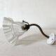 Antique swan neck wall lamp with frosted glass and porcelain