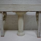 Antique French carved wooden console with central column