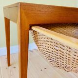 Vintage Danish teak sewing table by Severin Hansen for Haslev Furniture 1960