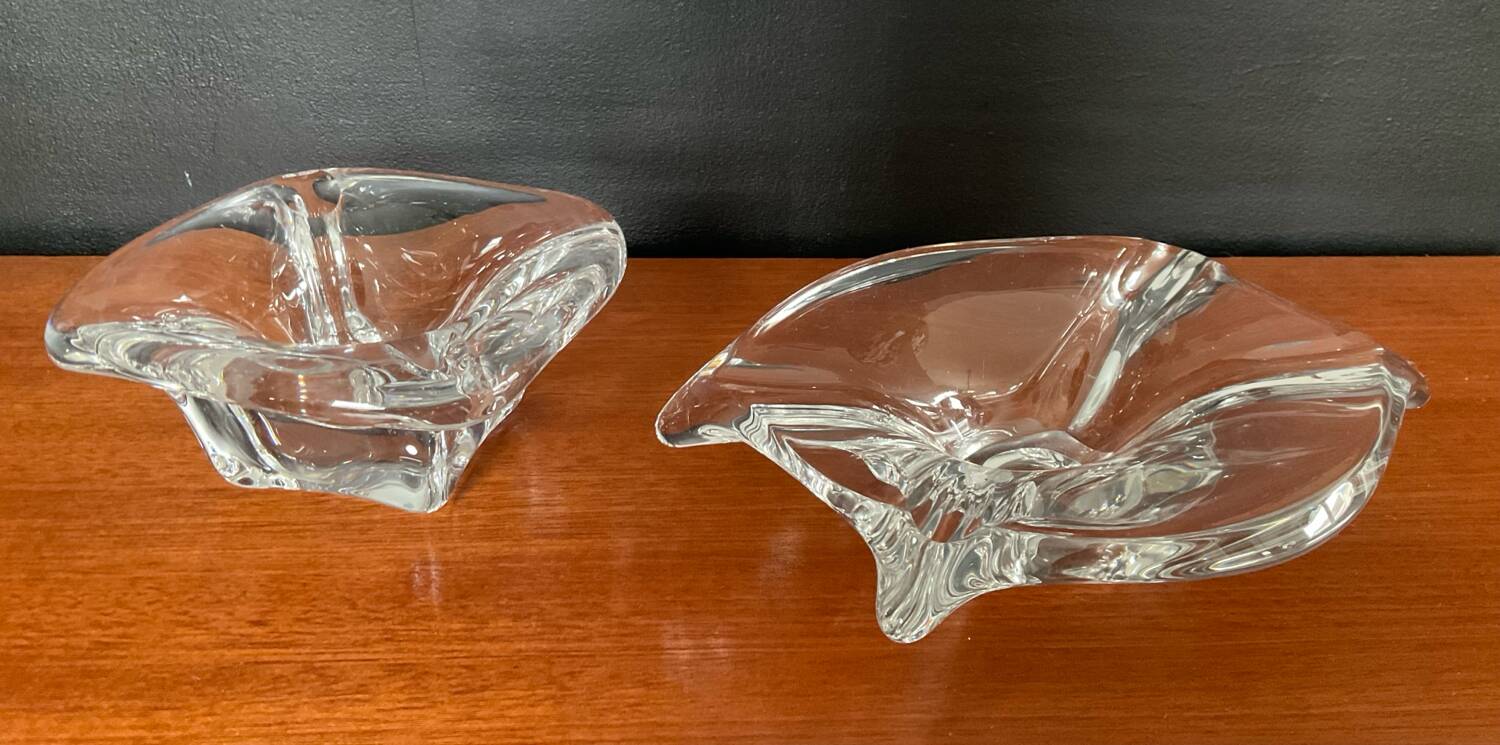 Vintage crystal Val St Lambert pocket duo