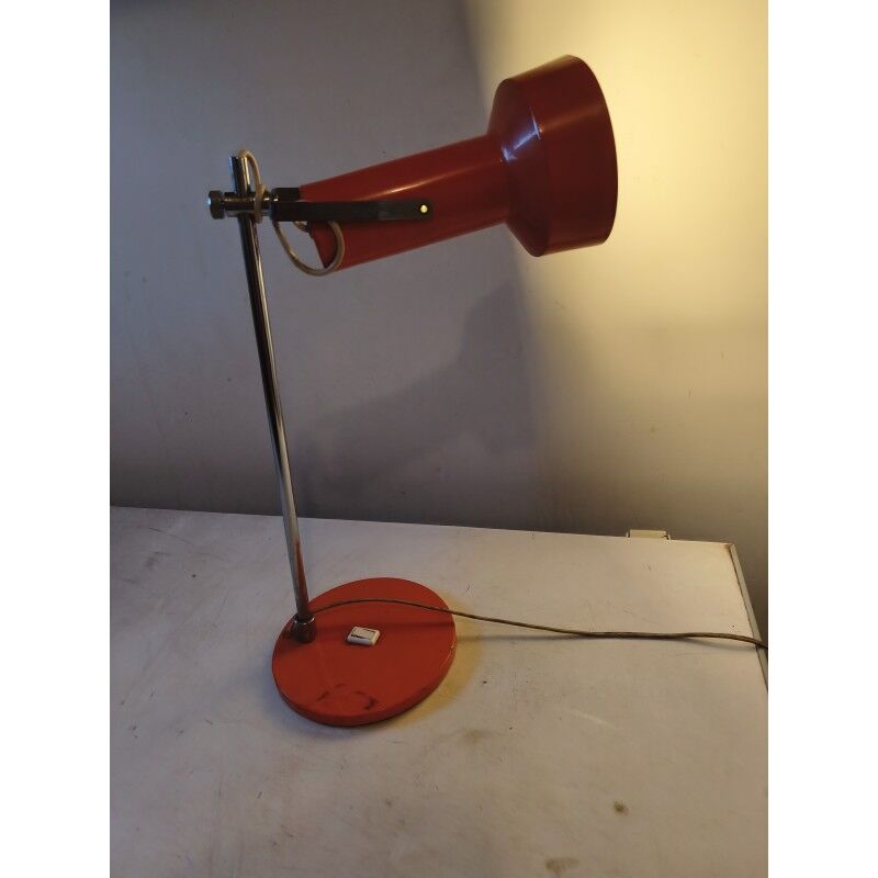Vintage orange metal lamp