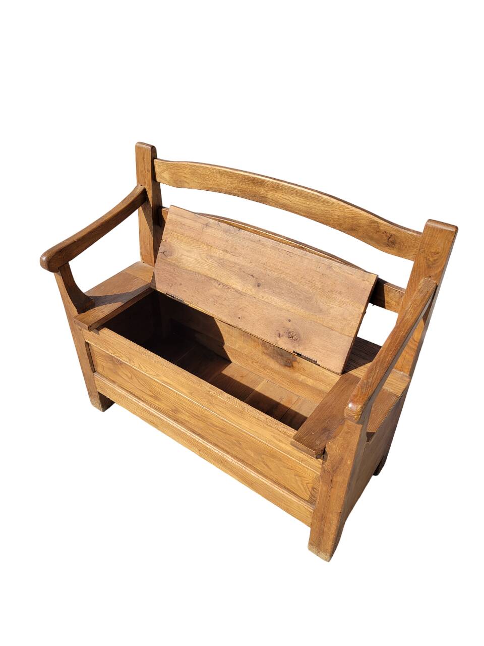 Blonde wooden chest bench