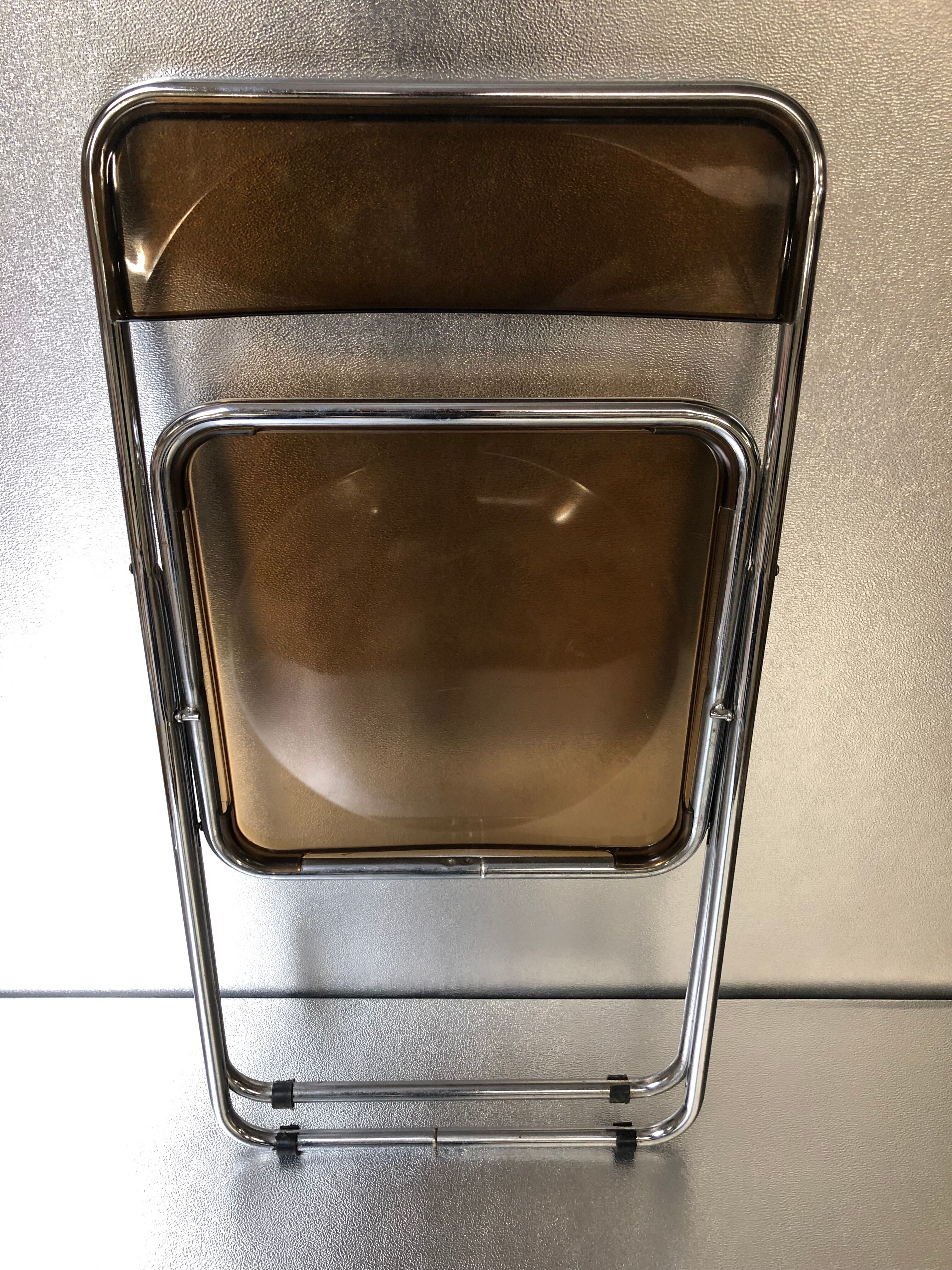 PLEXIGLAS SMOKY YEARS 70, CHROME DESIGN VINTAGE