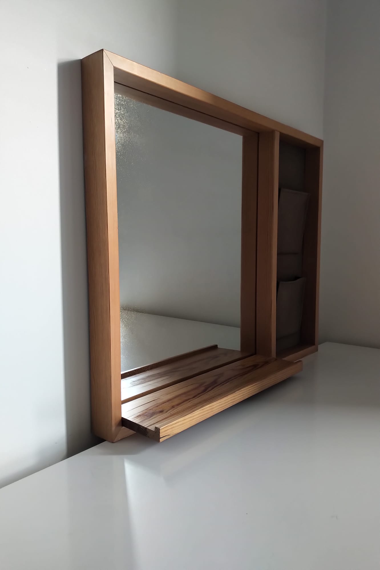Mirror finnmirorr makisen Scandinavian vintage design in wood from the 70s