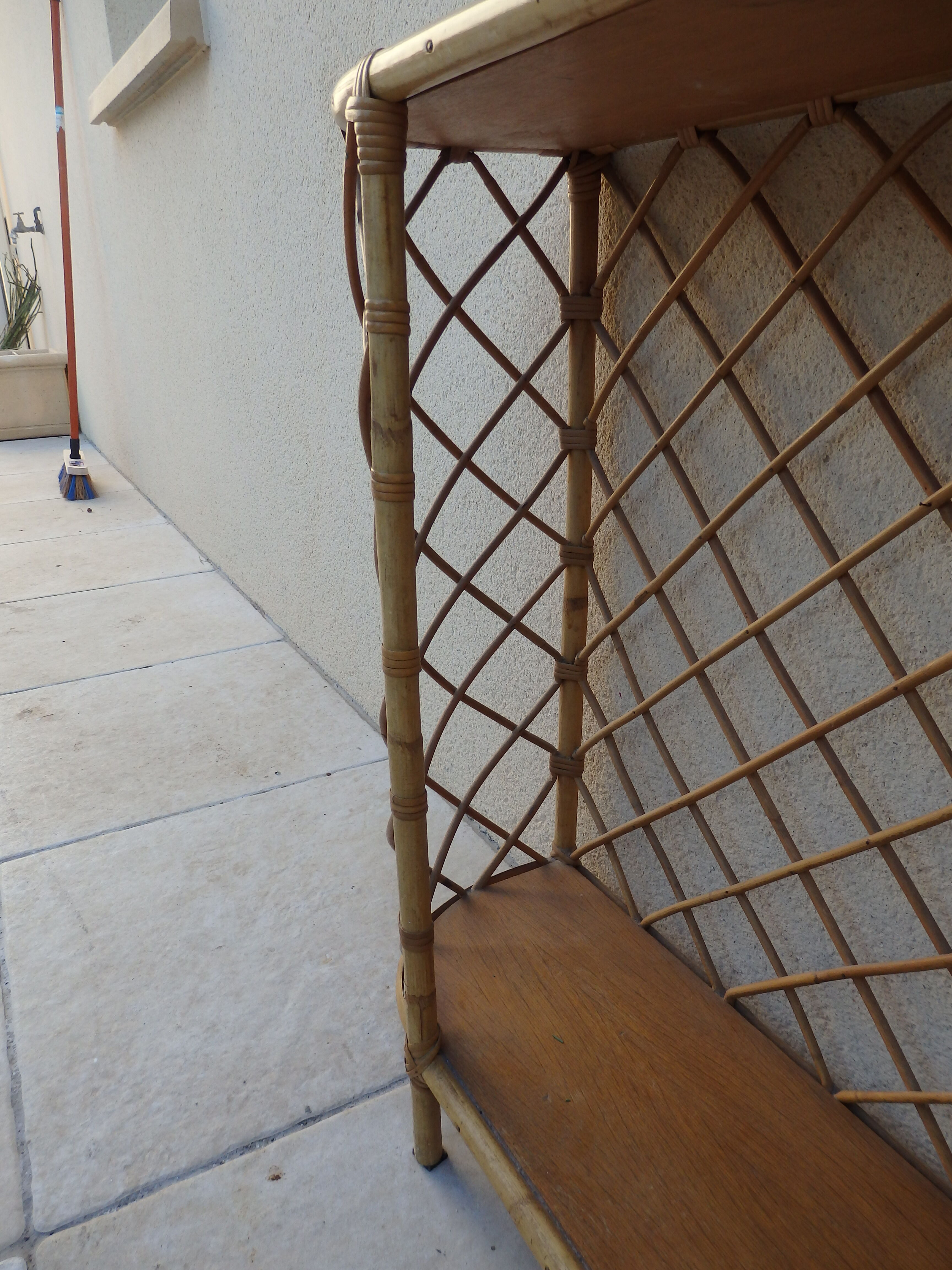 Rattan shelf cabinet