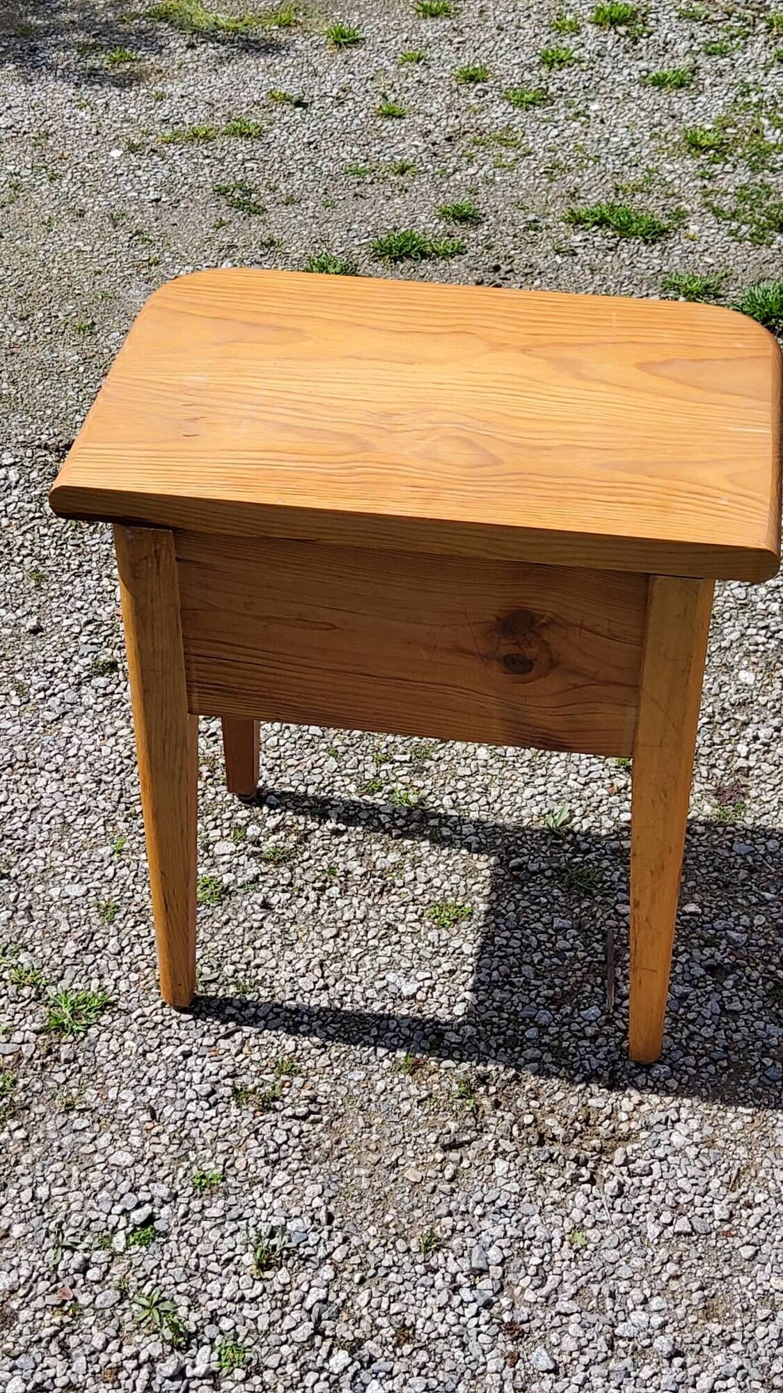 Pair of vintage bedside tables from the 70s in solid pine