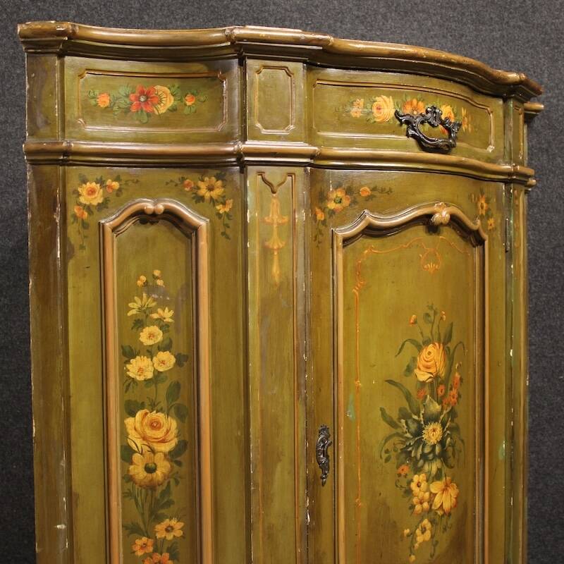 Venetian painted corner cupboard from 20th century
