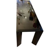Mid Table / Console - Lacquered aluminium and black tinted glass - Italian design