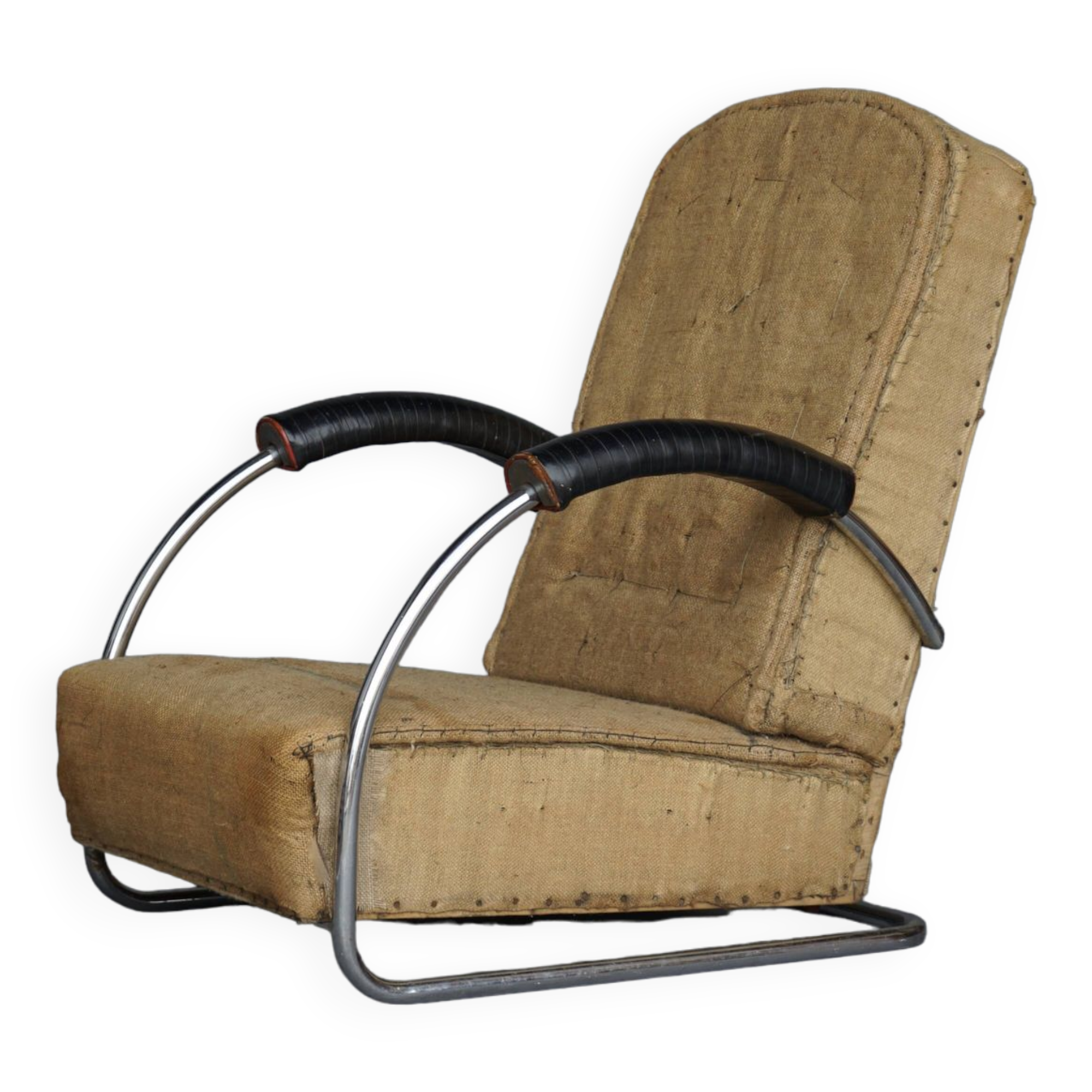 Fauteuil moderniste à assise basse. années 1930