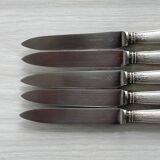 5 couteaux anciens en métal argenté Christofle