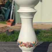 Grande colonne porte-vase avec cache pot céramique Belle époque