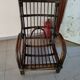 Fauteuil vintage en rotin marron foncé