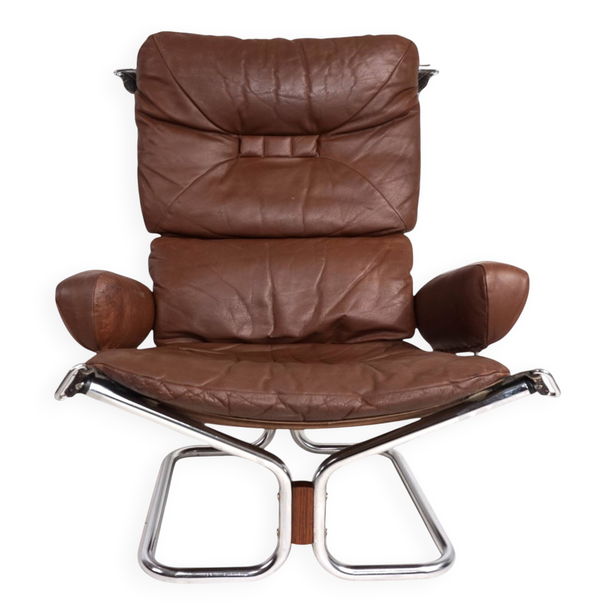 Westnofa Wing Leather Armchair by Harald Relling, 1970