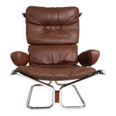 Westnofa Wing Leather Armchair by Harald Relling, 1970