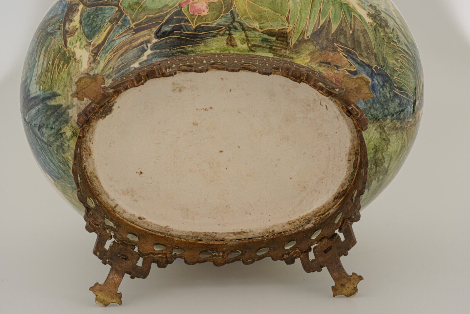 Cache pot slip impressionist 1900 japanese base montigny nineteenth
