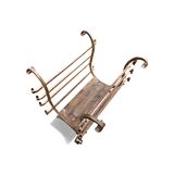 Vintage black wrought iron fireplace log holder / 1960s