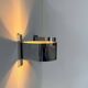 Pair of vintage wall lights, curved chrome metal, France 1970