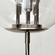 Spherical chrome and glass planetary floor lamp from the mid-century German space age by Doria Leuchten, 1960s.
