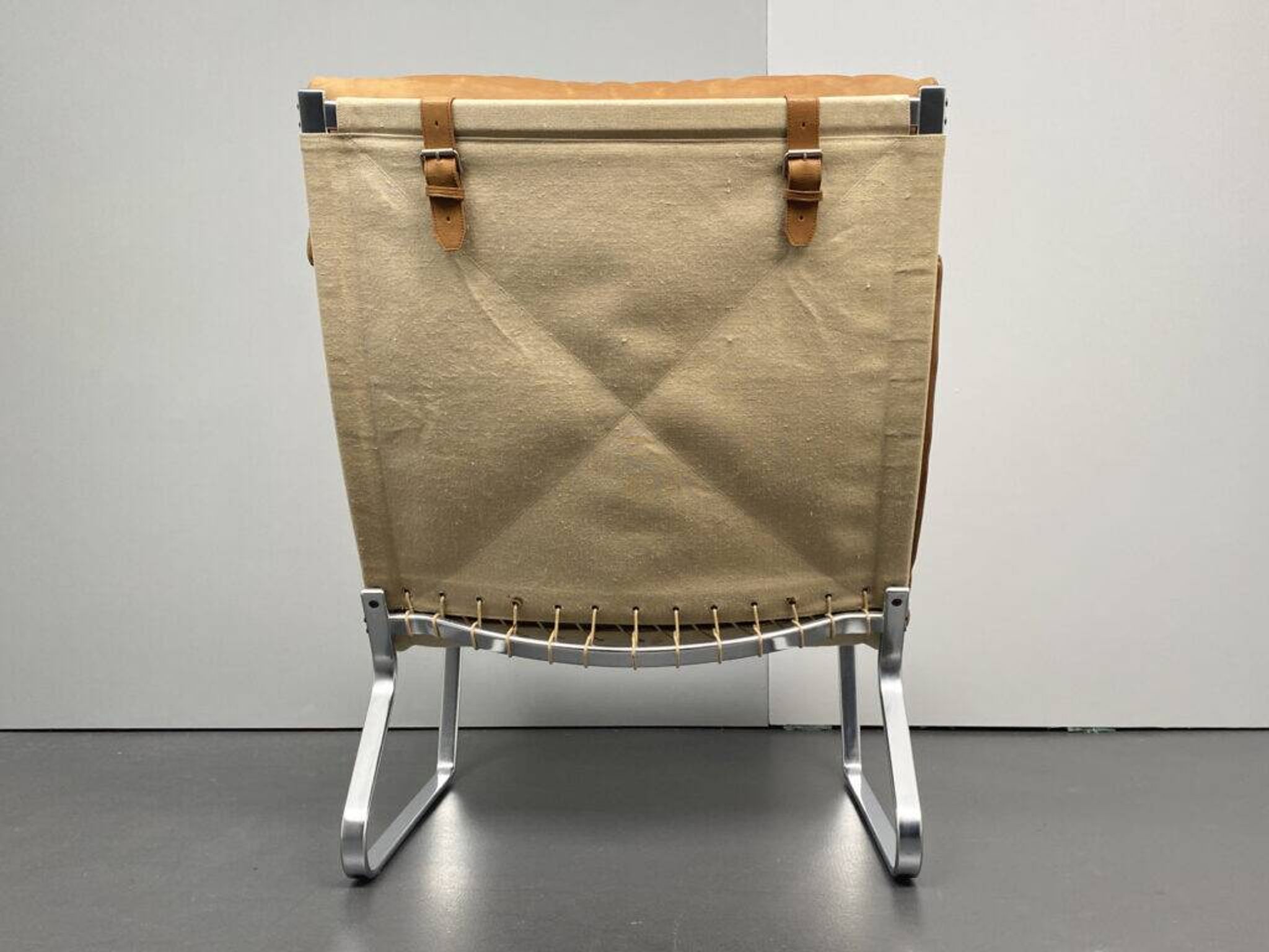JK 720 lounge chair, cognac-coloured leather, by Jørgen Kastholm for Kill International, 1970s