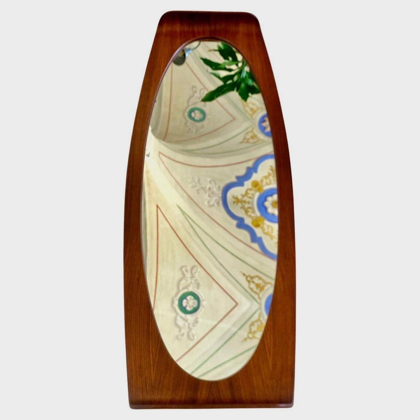 Mid Century Modern Wood Wall Mirror, Campo e Graffi, Italy 1950s
