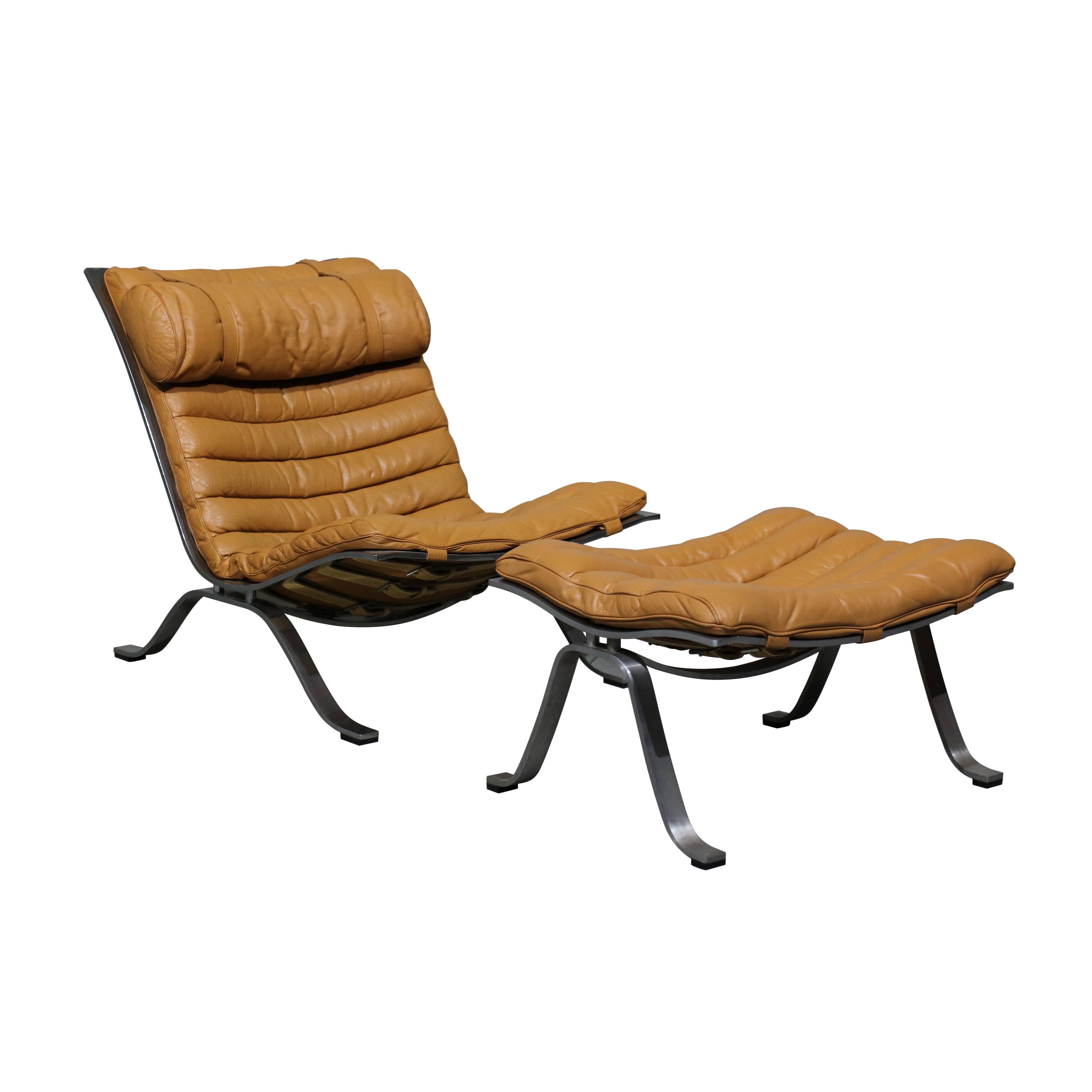 Lounge Chair and Ottoman from Arne Norell Ab, 1960s