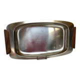 Denmark Scandinavian metal and teak dish