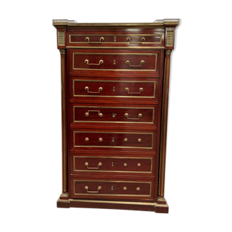 Semainier in trompe l'oeil Safe furniture of Napoleon III style Mahogany XX century