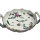 Gien, coupe faïence polychrome insectes et fleurs fin XIXème