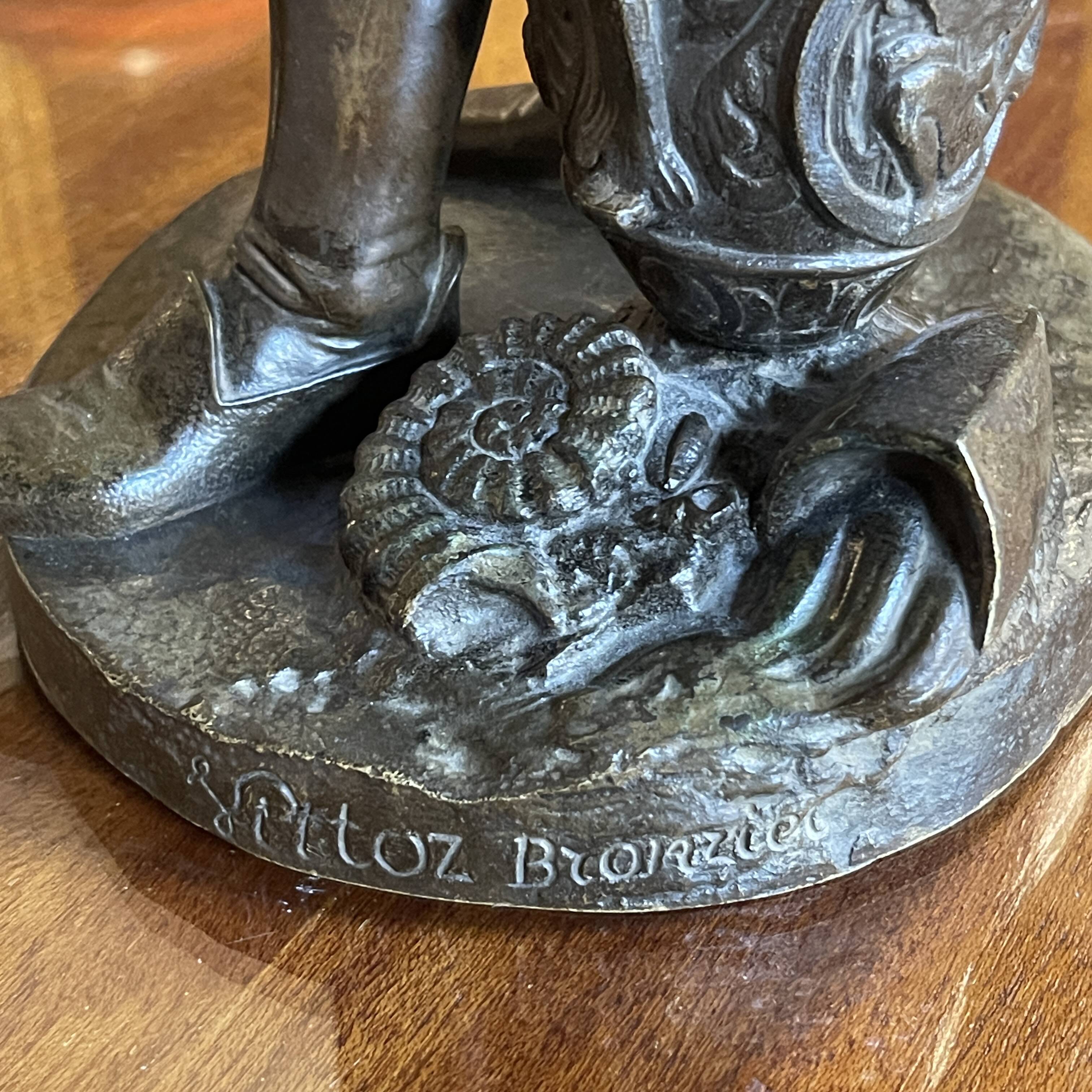 'The Ceramist Bernard Palissy' By Vittoz Bronzier, Bronze Sculpture