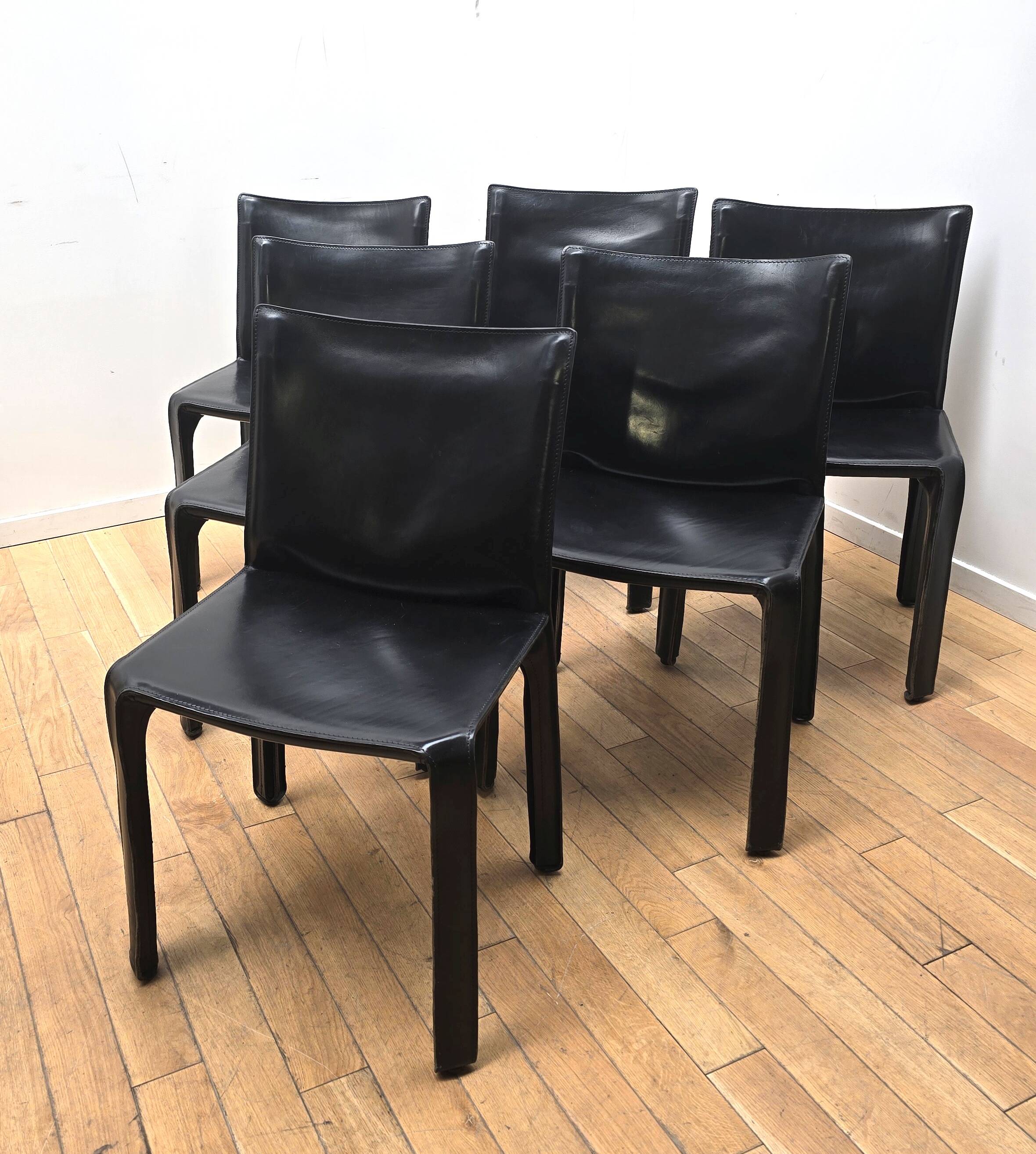 Set of 6 CAB 412 chairs, Cassina