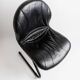 Vintage black leather cantilever chair with metal frame – 1980s Italian design