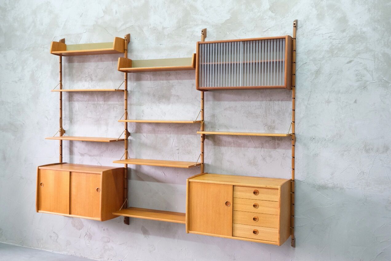 Mid-Century Modular Teak Wall Unit by John Texmon for Blindheim Mobelfabrik, Norway,  1960s