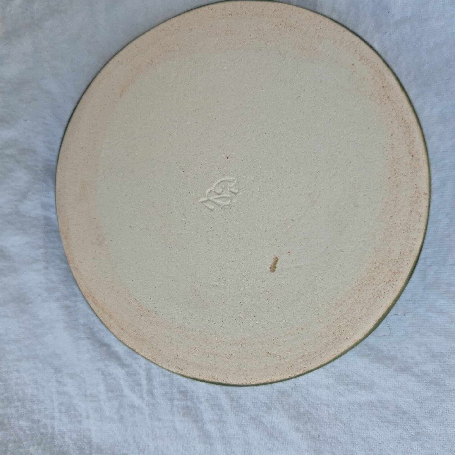 Vintage green glazed ceramic table set – Signature JG or