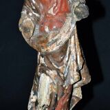 Sculpture en bois polychrome représentant la Vierge, XVIIe siècle