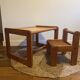 Children's desk and its wooden seat from the 80s