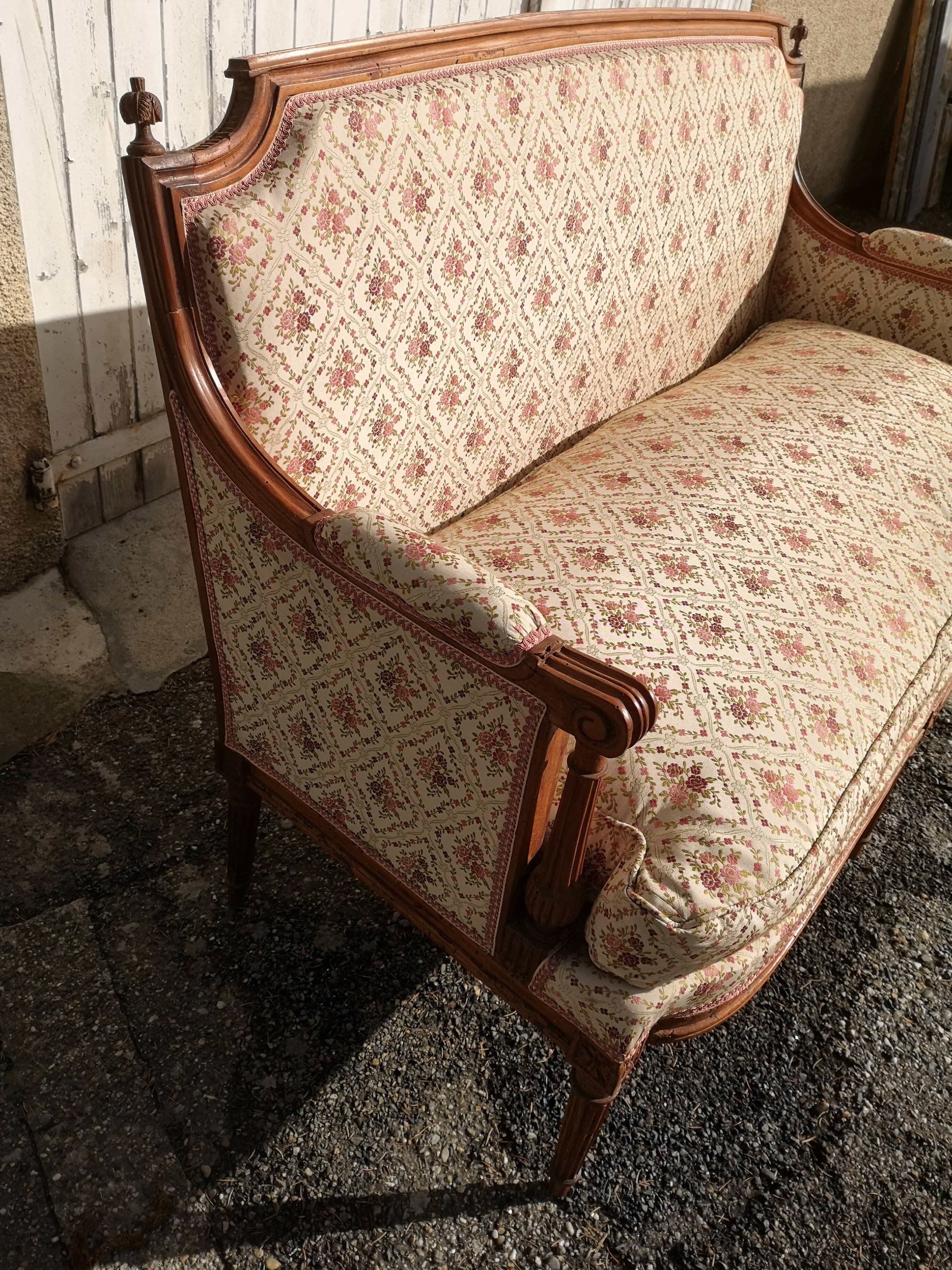 Wooden bench XVIIIth, Louis XVI