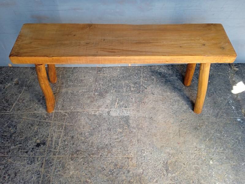 Bench 100 cm old solid wood patinated