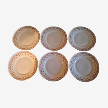 Series of six dessert plates in porcelain U.C Limoges, early twentieth century