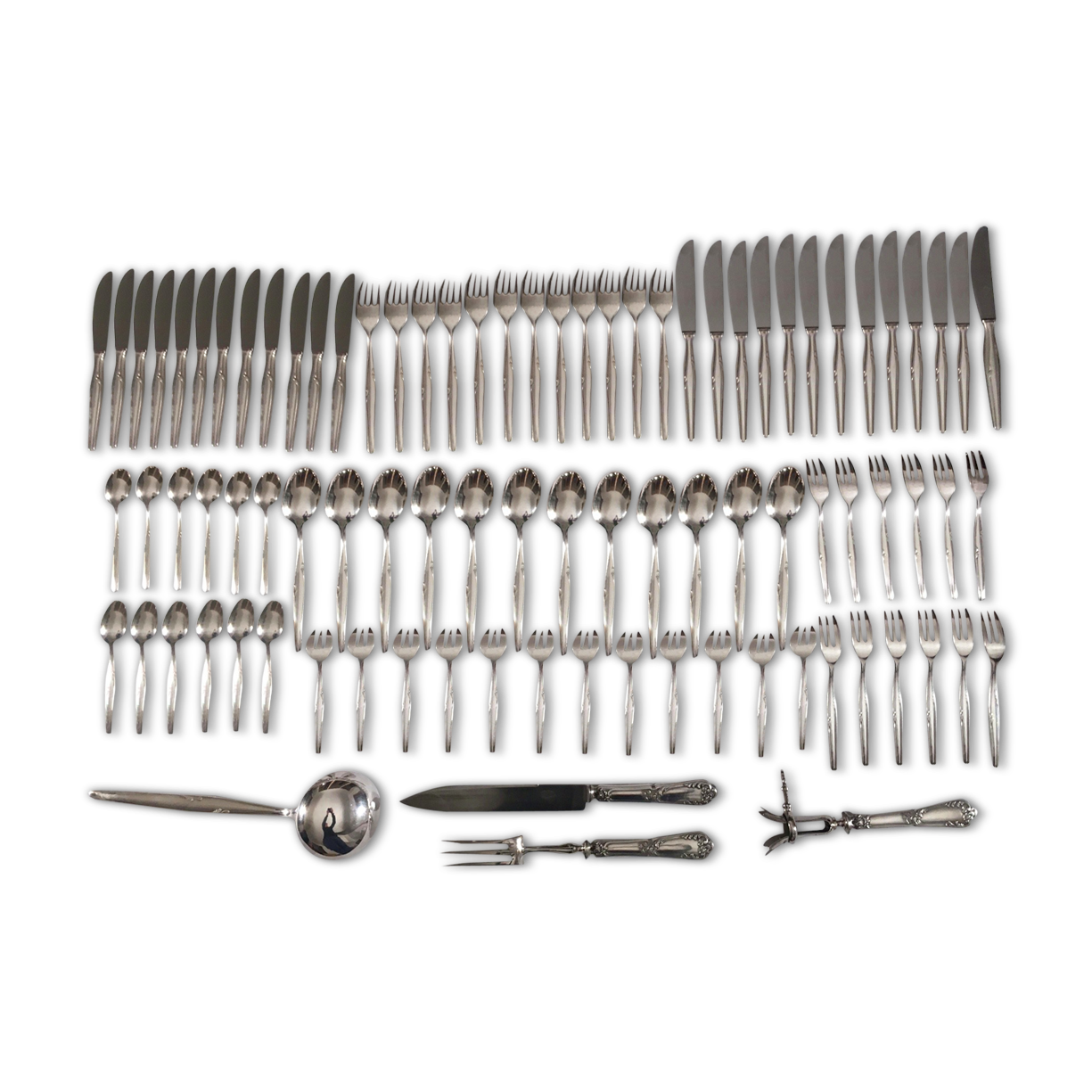 88-piece silver metal housewife