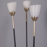 VINTAGE 1960S THREE-LIGHT GLASS FLOOR LAMP, ITALIAN DESIGN