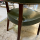 Empire style office armchair in green leather