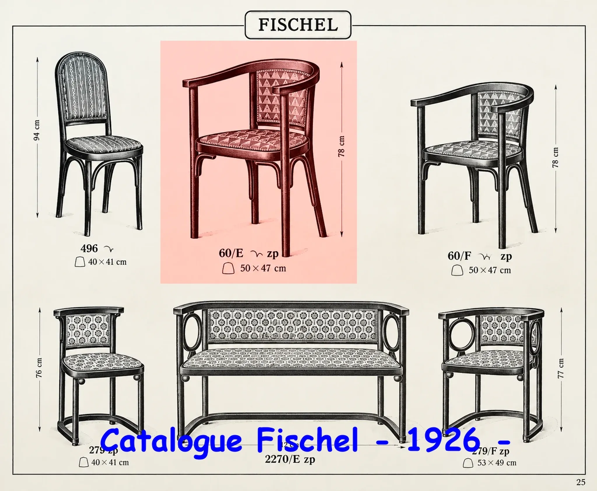 Two Fischel Art Deco armchairs upholstered in cream leather - 1925 - No Thonet