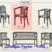 Two Fischel Art Deco armchairs upholstered in cream leather - 1925 - No Thonet