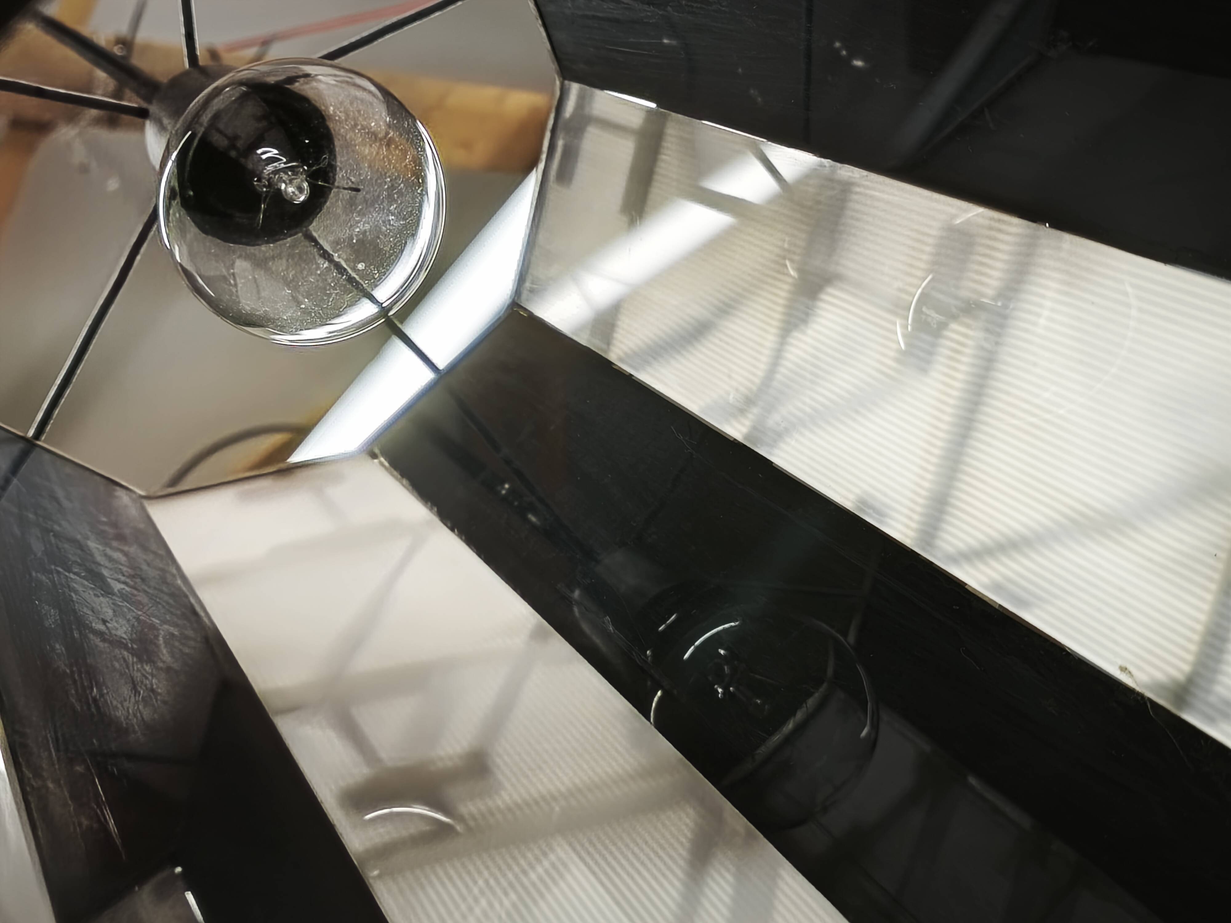 Mid-Century Czech Chrome Geometric Pendant Light, 1960s