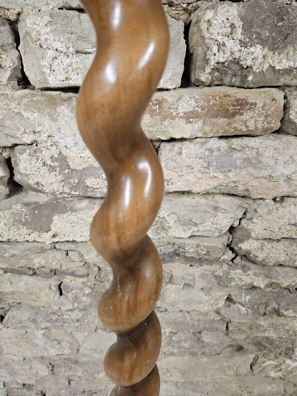 Art Deco turned wood floor lamp 1960