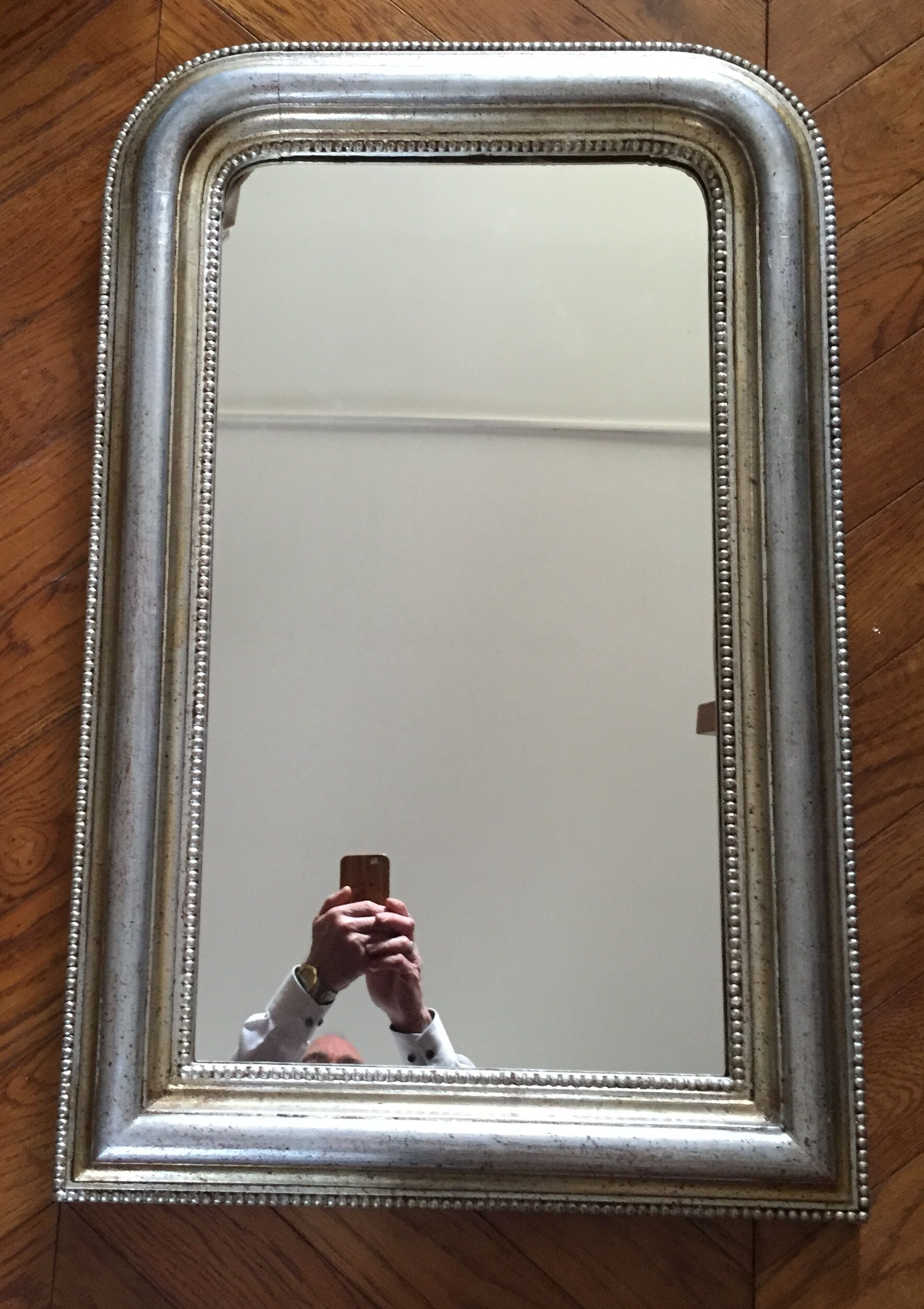 Louis Philippe mirror wooden gold/silver 84 x 53 cm