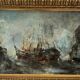 Marcel thomas jura painter, large oil on canvas, marine, trawler
