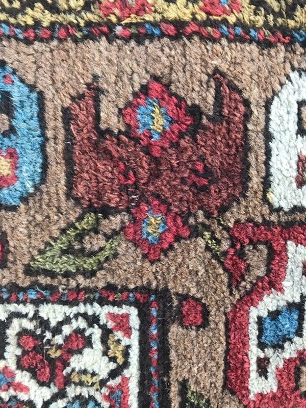 Tapis ancien persan kurde couloir fait main 120x388 cm