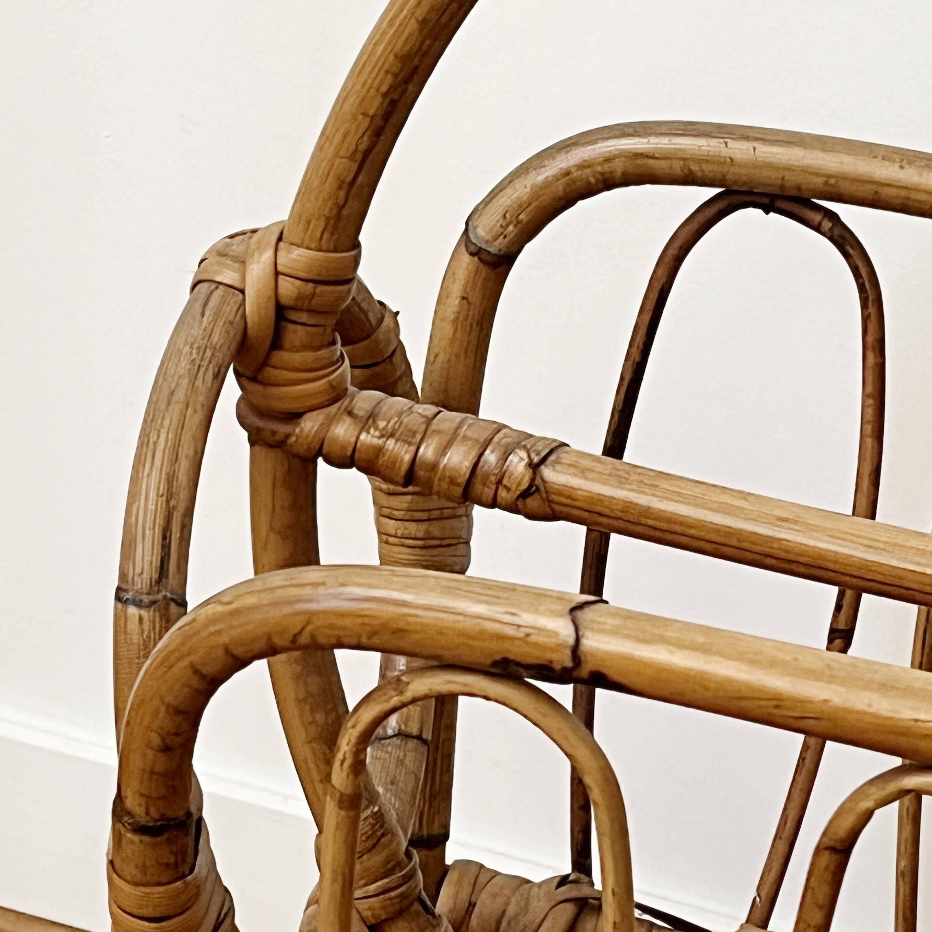 Rattan magazine rack