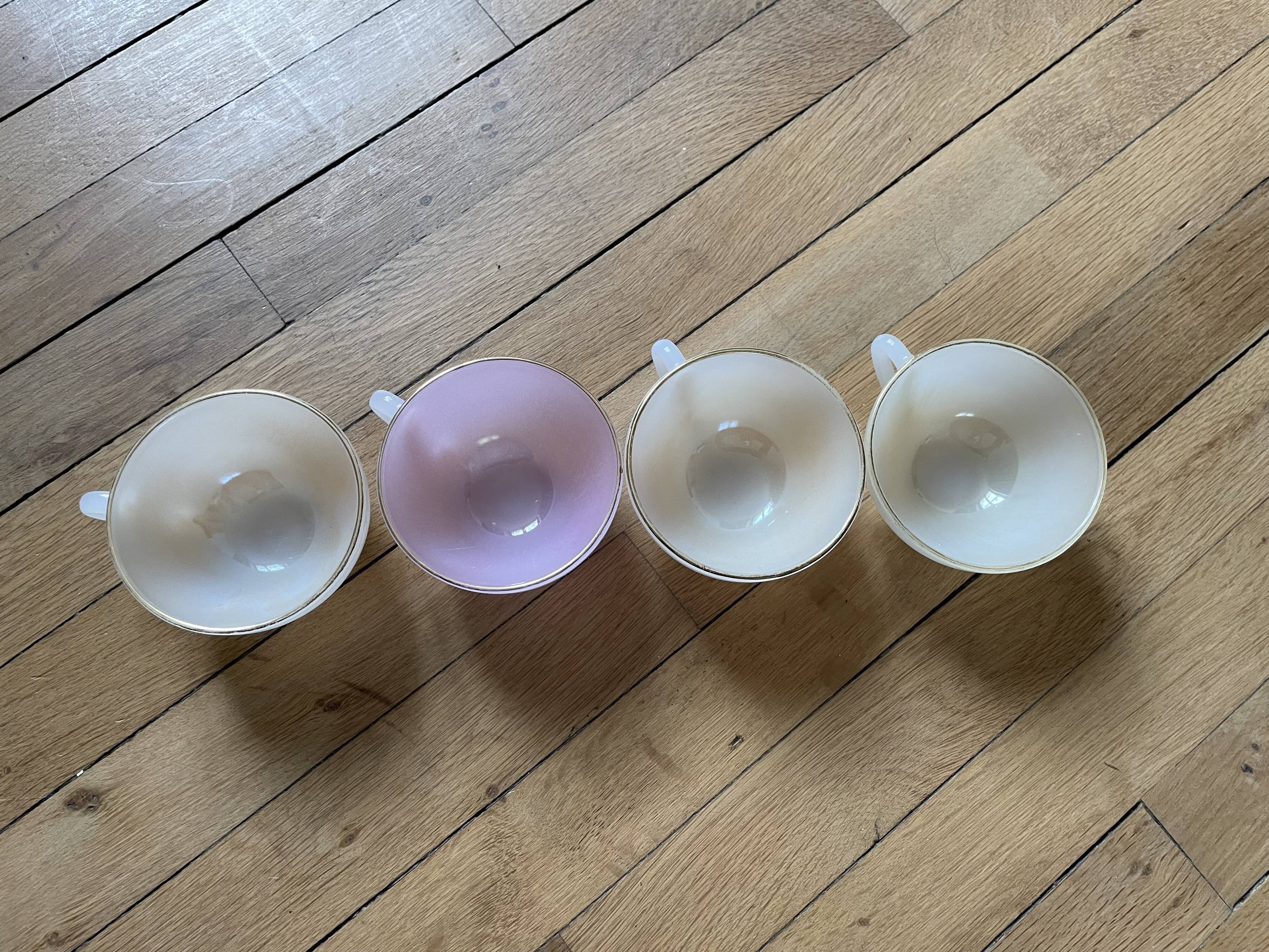 4 tasses harlequin vintage en arcopal 250908